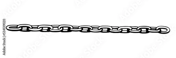 Fototapeta Chain as symbol of unity and cooperation. Sketch of metal chains. Vector illustration isolated in white background