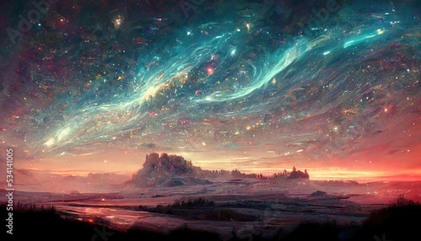 Fototapeta Phantasy Vast Galaxy Abstract Space Nebula Cosmos Art Illustration