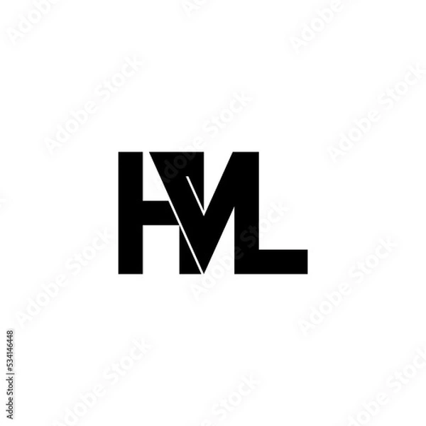 Fototapeta hvl lettering initial monogram logo design