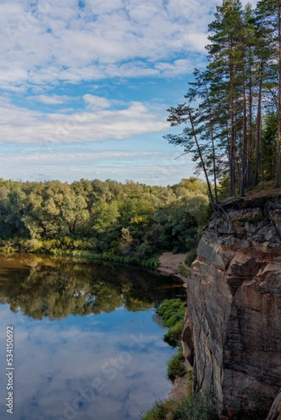 Fototapeta Eagle Cliffs - Autumn nature in Latvia. Gaujas national park