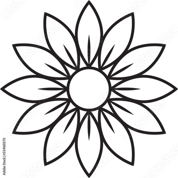 Fototapeta Flower Line Doodle