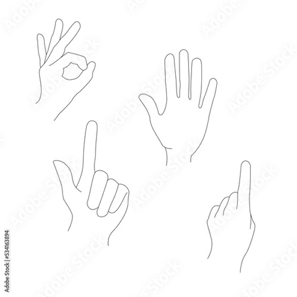 Obraz hand gestures set