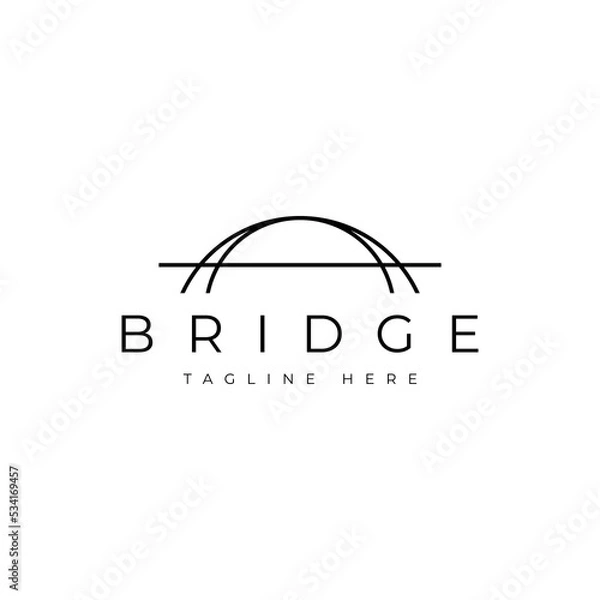 Obraz modern line bridge structure logo design
