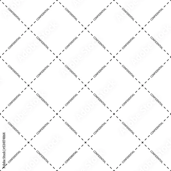 Fototapeta Confidential watermark seamless pattern. Vector illustration.