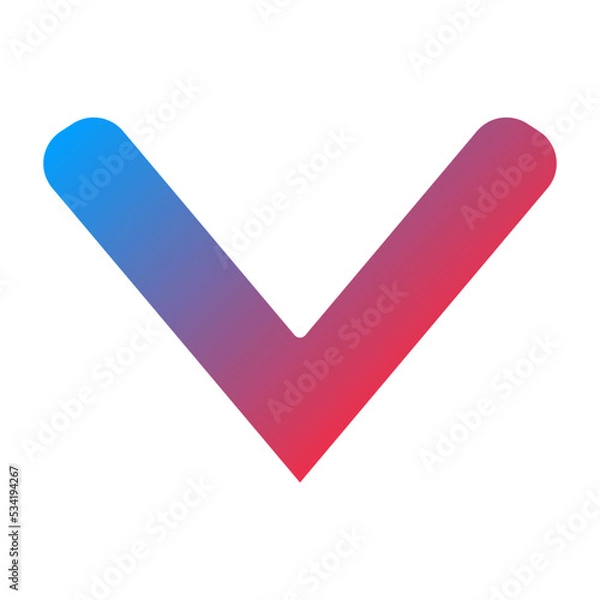 Fototapeta Down Chevron Icon Style
