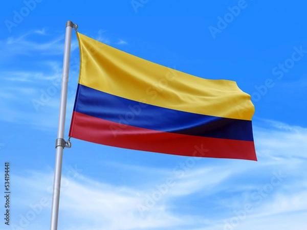 Obraz Colombia flag waving in the wind