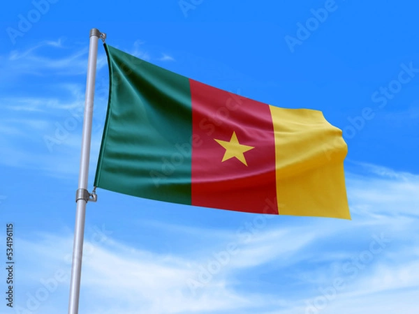 Obraz Cameroon flag waving in the wind