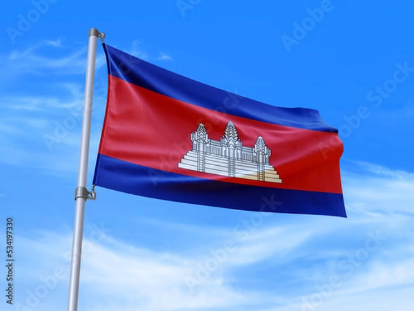 Obraz Cambodia flag waving in the wind