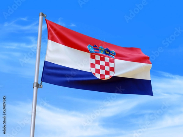 Obraz Croatia flag waving in the wind