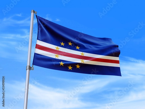 Obraz Cape Verde flag waving in the wind