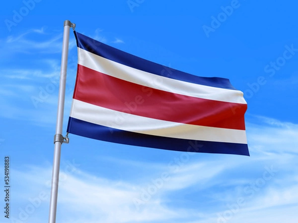 Obraz Costa Rica flag waving in the wind