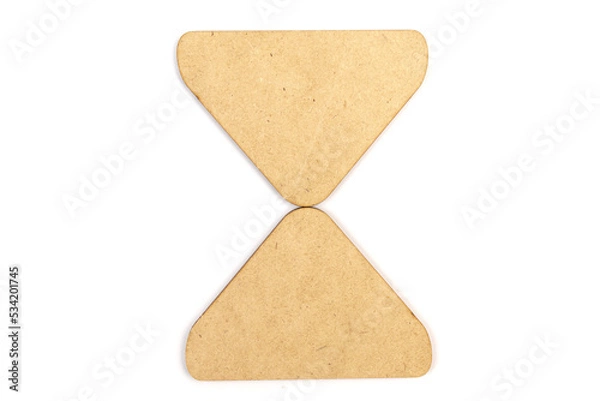 Fototapeta Workflow flowchart of business management concept, flow chart, diagram action plan processing with wooden plates on white background.