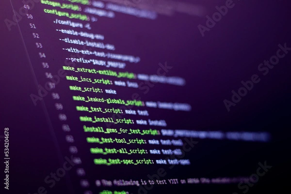 Obraz Ruby backend codes. Can be used as a banner