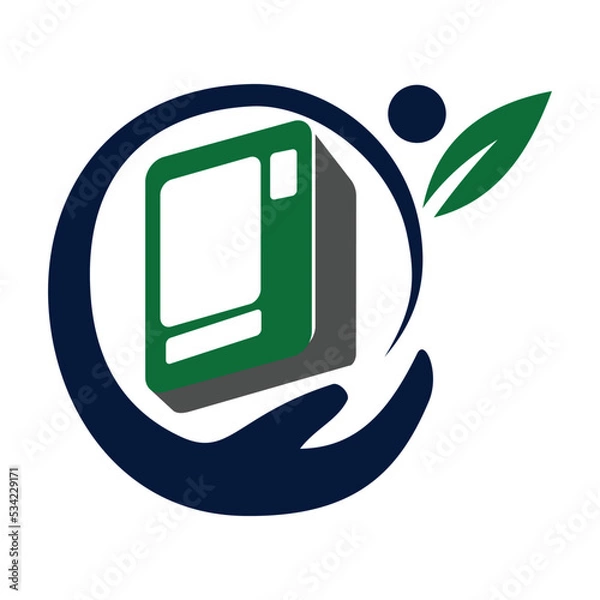 Obraz Healthy vending machines food logo template