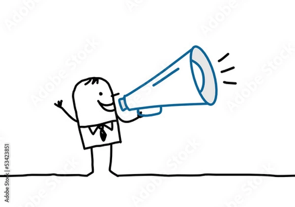 Obraz man & loudhailer