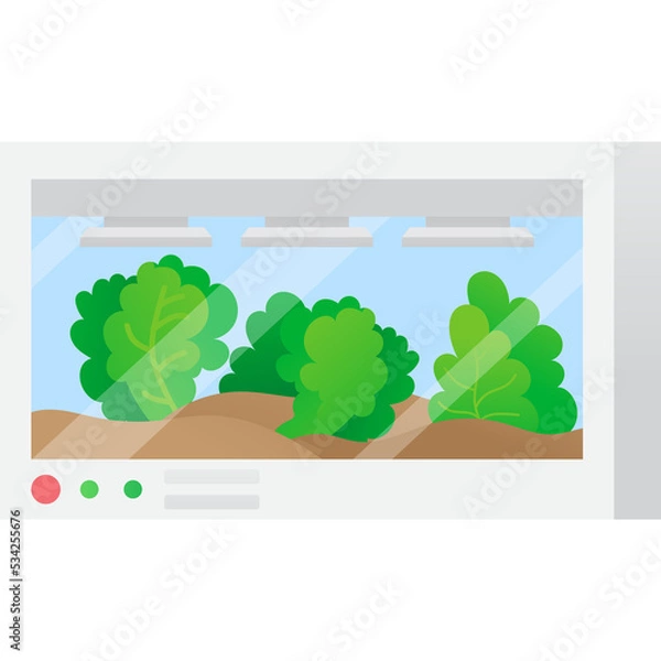 Fototapeta Greenhouse tabletop icon flat vector smart tech