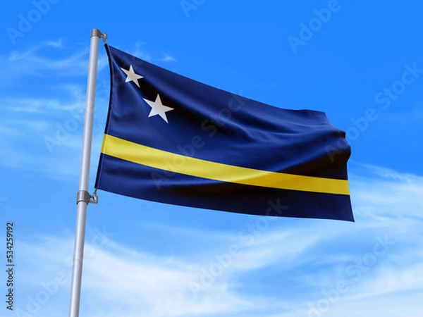 Obraz Curacao flag waving in the wind