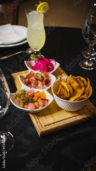 Fototapeta table setting at restaurant