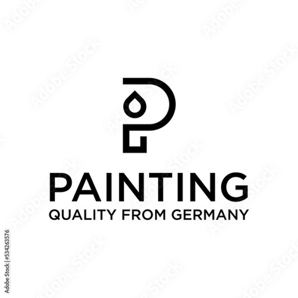 Fototapeta P Letter Logo Design Vector Template