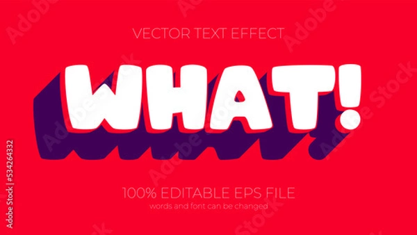 Obraz what editable text effect style, EPS editable text effect
