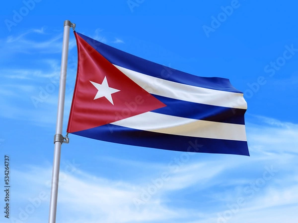Obraz Cuba flag waving in the wind