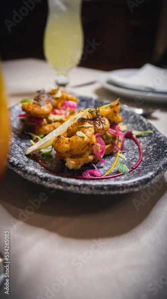 Obraz bruschetta with shrimp