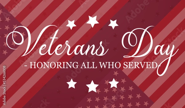 Fototapeta Veterans Day Background. Honoring All Who Served. Vector Illustration.