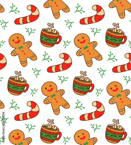 Obraz Winter seamless patterns with christmas elements.
