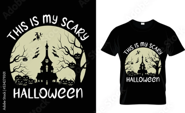 Obraz This is my scary halloween t shirt design tamplete.