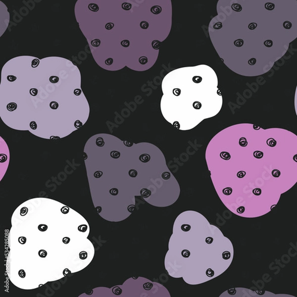 Obraz Hand drawn abstract pink pastel seamless pattern, polka dots scribble. Cute doodle for paper, fabric textile, baby.