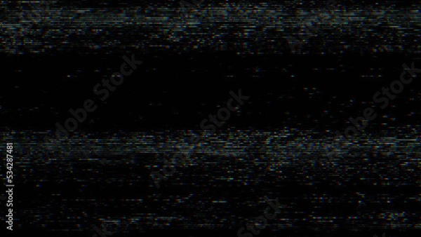 Fototapeta Glitch noise static television VFX. Visual video effects stripes background, CRT tv screen no signal glitch effect