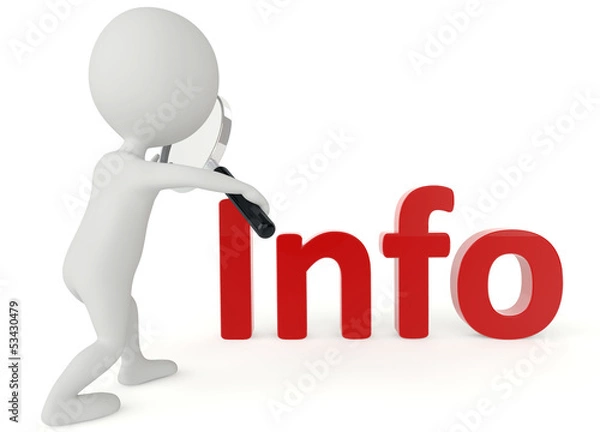 Obraz 3d humanoid character with a information symbol