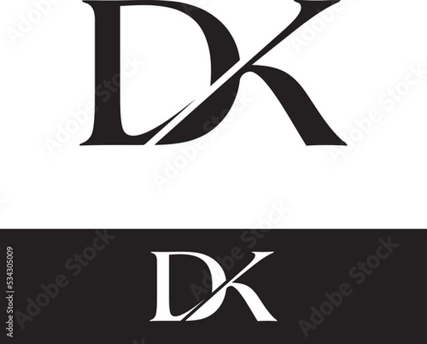 Obraz DK, KD initial Letter Logo