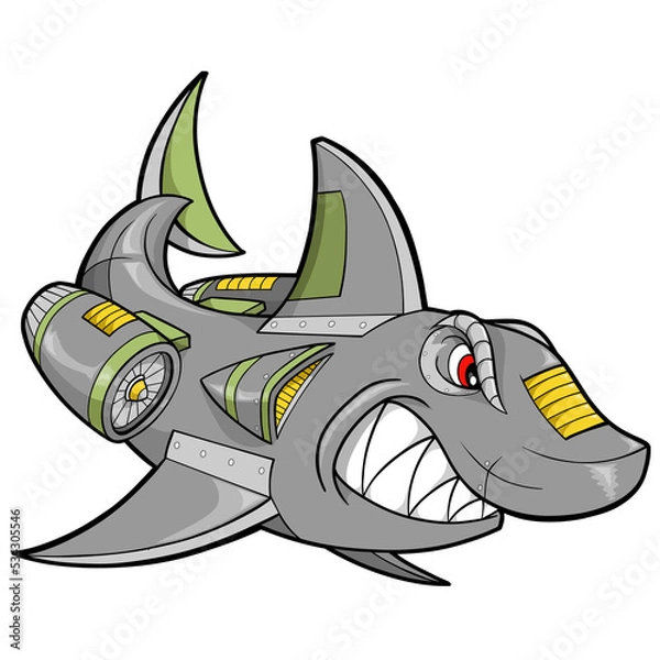 Fototapeta Robot Shark PNG file with transparent background