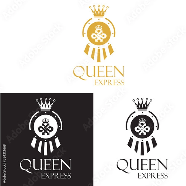 Obraz Queen express & railway logo
