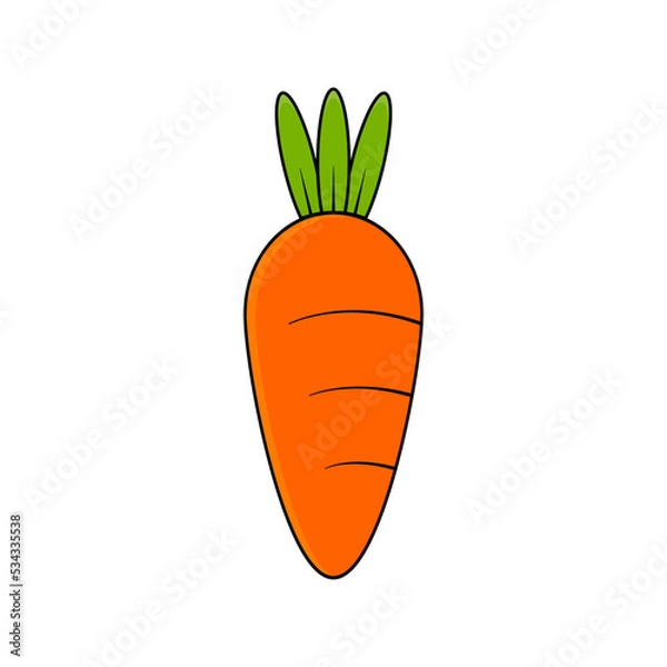 Fototapeta Carrot vector icon. Orange carrots isolated on a white background.