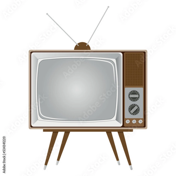 Fototapeta retro TV on a white background. vector illustration