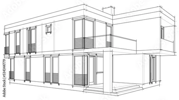 Fototapeta 3d model house