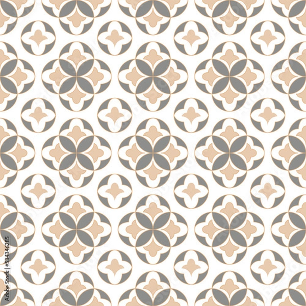 Obraz Traditional decorative color  portuguese seamless vector pattern. The tile is azulejo. Geometric patterns and backgrounds for your design. Vector illustration.