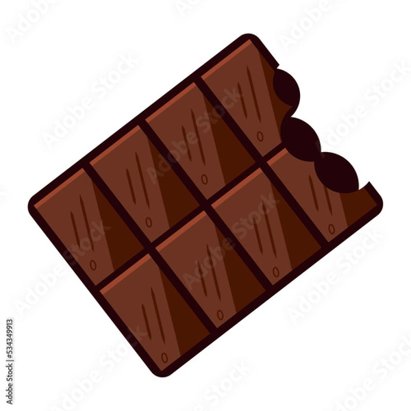 Fototapeta Isolated colored bitten chocolate bar candy icon Vector