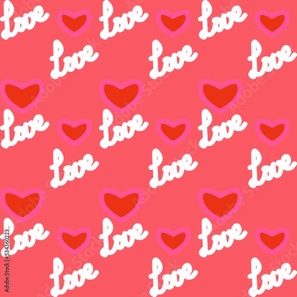 Obraz Seamless valentine pattern with hearts