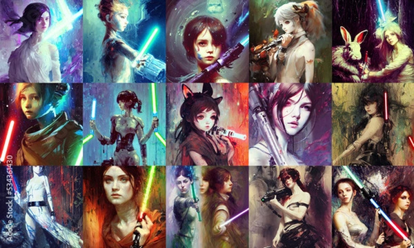 Obraz Star Wars Collage Cyberpunk Concept 