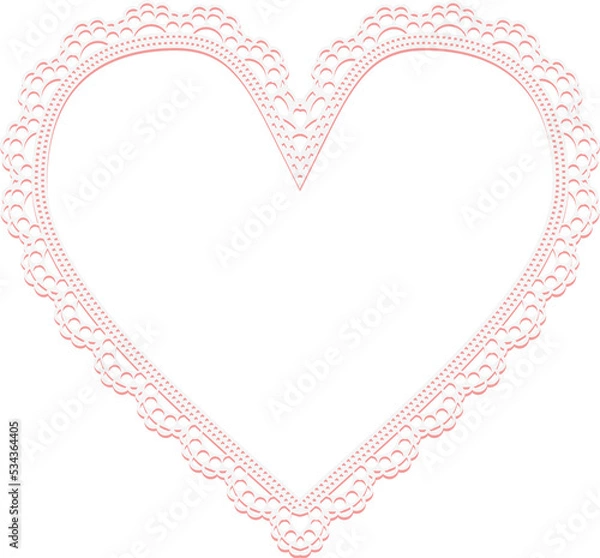 Fototapeta heart frame with lace ornament
