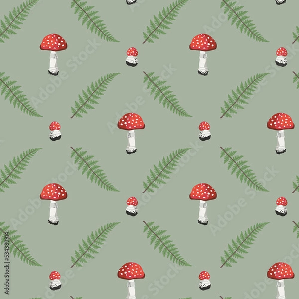 Obraz  Autumn Mushrooms seamless pattern -  Vector illustration 