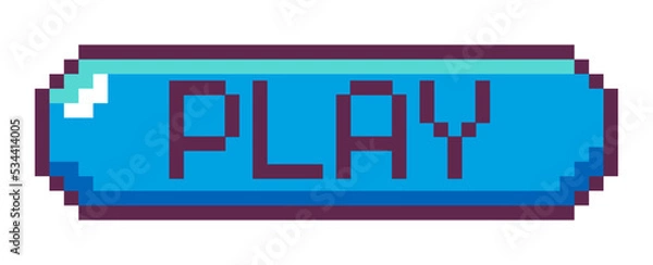 Obraz Button for starting game, clicking play vector