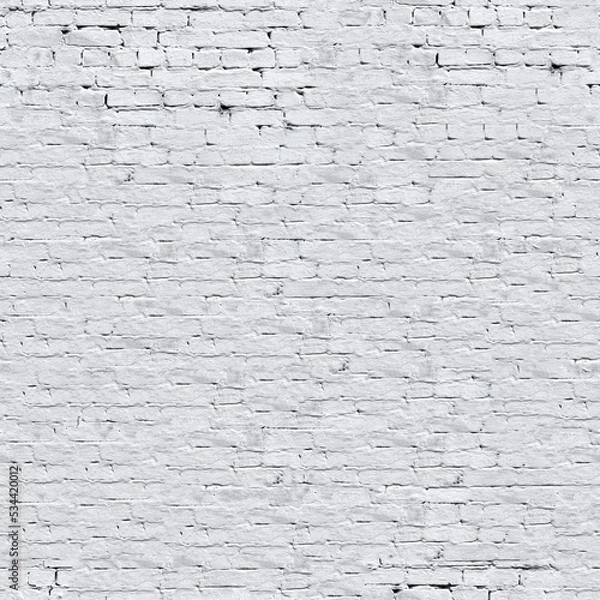 Obraz Old White Brick Wall. Seamless Tileable Texture.