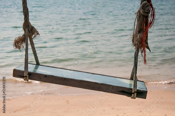 Fototapeta swing on the beach background