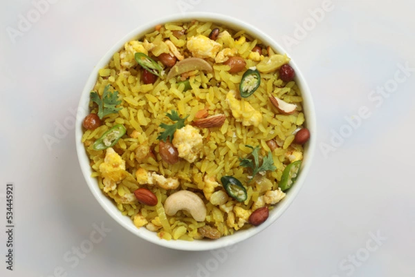 Fototapeta indian breakfast dish poha