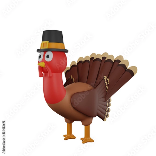 Obraz 3d rendering turkey thanksgiving icon