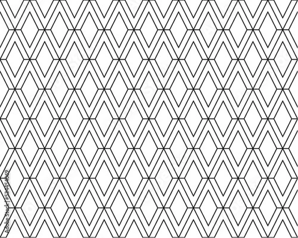 Fototapeta White v alphabet letter repeating pattern background vector. Diamond fabric, rhombus, thin diagonal lines, valentine card, wall ceramic tiles, zigzag chevron seamless pattern.
